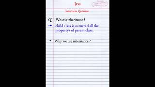 Java interview question | inheritance | #java #shorts #interview