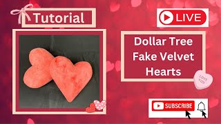 How to Make a Fake Velvet Valentine Heart from Dollar Tree, DIY Dollar Tree Faux Velvet Heart