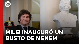 ARGENTINA - EN VIVO | Javier Milei inauguró un busto de Menem en la Casa Rosada