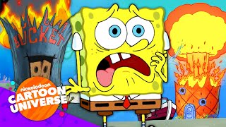 Bikini Bottom's BIGGEST Destructions! 💥 | SpongeBob | Nickelodeon Cartoon Universe