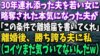 【スカッと】30年連れ添った夫を若い女に略奪された。本気になった夫「頼む！この条件で離婚届を書いてくれ」→離婚後、勝ち誇る夫に私（まだ気づいてないんだw）【修羅場】