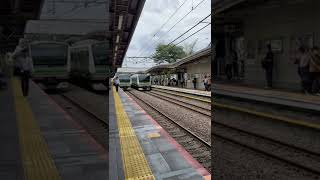 【JR横浜線発車\u0026到着動画】相模原駅を発車するE233系と相模原駅に到着するE233系　#Shorts