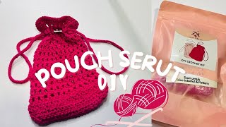 DIY POUCH SERUT | CROCHET KIT UNTUK PEMULA BELAJAR MERAJUT