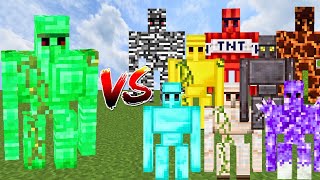 EMERALD GOLEM vs ALL GOLEMS | Minecraft Mob Battle