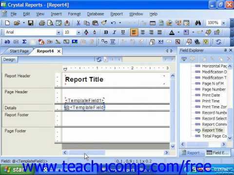 Crystal Reports Tutorial Creating A Report Template Business Objects ...