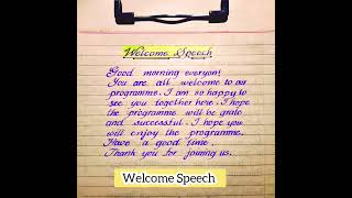 How to write Welcome Speech in English