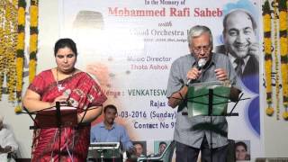 P.B.Ranganath - Tasveer teri dil mein - A tribute to Md.Rafi - Md.Rafi songs