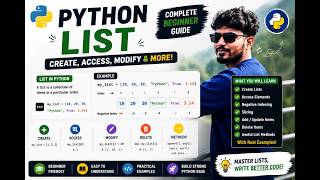 Python Lists Explained | Create, Access, Modify, Delete & Slicing in Python | pythonkashi