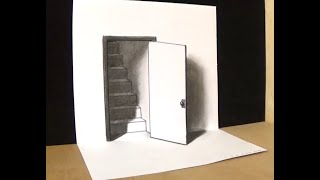 The Door Illusion - Magic Perspective with Pencil - Trick Art magic  Drawing ##  drawing arts adda