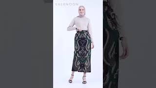 Zunaira Bawahan Wanita Long Rok Motif Batik Desain Trendy High Quality - BellarokMArmygreen