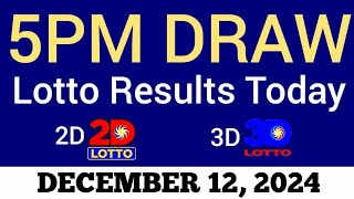 Lotto Result Today 5pm Draw December 12 2024 Swertres Ez2 PCSO Live Result