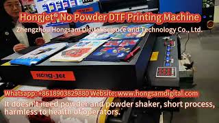 HongJet® No Powder DTF Printing Machine: Computer Design → Printing on Film → Heat Transfer