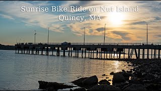 Sunrise Bike Ride around Nut Island in Quincy Massachusetts. 4K 60 FPS