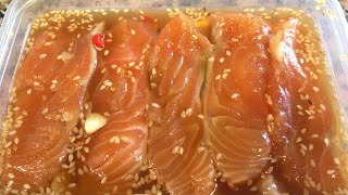 สูตรแซลมอนดองซีอิ๊วแบบง่ายๆ | Pickled Salmon with Soy Sauce ส่วนผสมนิดเดียว อร่อยมาก|#แม่บ้านสเปน