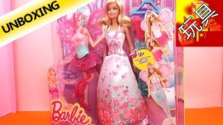 Barbie 芭比 娃娃 3 in 1 三合一 多功能 换装 梦幻 童话 Fairytale 粉色 花仙子 套装 开箱 展示