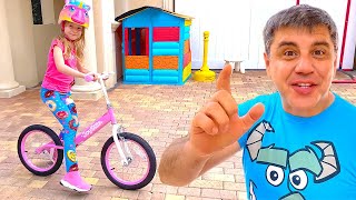 Nastya belajar naik sepeda