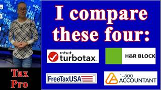 TurbotTax vs H&R Block vs FreeTaxUSA vs 1-800Accountant TaxPro compares tax prep, efile, price 2025