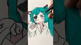 Drawing Mimukauwa Miku 💚✨ #hatsunemiku #animememes #animedrawing