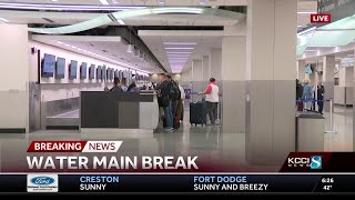 Crews working to fix water main break at Des Moines International Airport