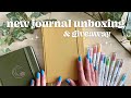 unboxing a NEW BULLET JOURNAL ✨ stationery pen test + GIVEAWAY ft. Tiefossi