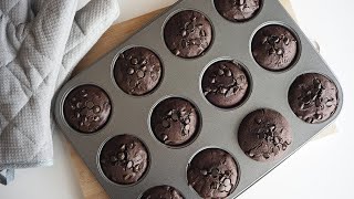 Easy Chocolate Chip Muffin Recipe 巧克力杯子蛋糕 【湿润版本】 简单巧克力玛芬蛋糕食谱做法