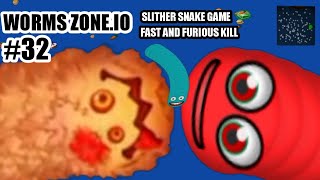 worms zone.io slither snake game fast and furious killing #32 "Best moment kill the big boss"