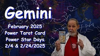 Gemini February 2025 Power Tarot Card and Power Star Days