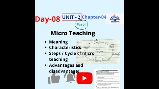 B.Ed 1st sem/Micro teaching/Day-08/Part-2/meaning /steps/cycle/advntage/disadvntage of microteaching