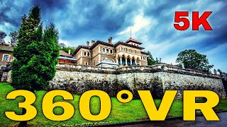 360° VR Cantacuzino Castle Visit Exterior Garden Amazing View Romania 5K 3D Virtual Reality HD 4K