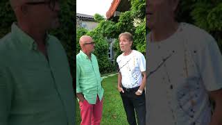 Sir Cliff Richard giving Gary from Serve and Volley a review for French Tennis Retreat