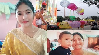 Husbandr বাইদেউৰ ঘৰলৈ গোলু//কি পূজা আছিল ☺️//Pratibha's vlog