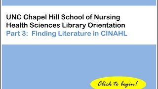 Nursing Orientation Part 3 - CINAHL