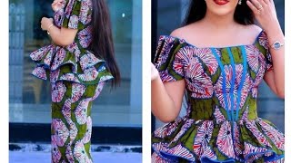 2025 WAX PRINT 🆕 TRÈS BELLE  TENUE AFRICAINE DE ROBE😍💚/LOVELY ANKARA GOWN, PAGNE POUR FEMMES NOUVELL