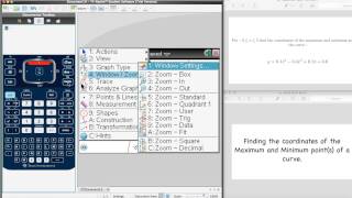 Finding the Maximum and Minimum Points on a Curve TI NSpire CX
