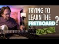 Trying to learn the guitar fretboard? Start Here!  Memorize notes and chord shapes easily on guitar.