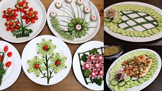 Top 6 Super Salad Decorations Ideas - Cucumber,Tomato,Carrot,Red beet Carving Garnish