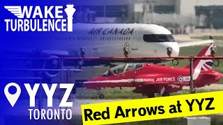 RAF Red Arrows Hazy Takeoff/Landing at YYZ (Toronto Air Show Practice Day)