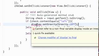 Android Application Development Tutorial 029 Set Gravity within Java