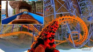 Twisted Coaster \u0026 Log Flume Ride POV - Seoul Land Theme Park