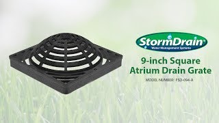 StormDrain FSD-094-A 9-Inch Square Atrium Drain Grate