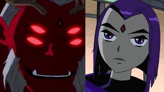 the toxic relationship between Raven and her father in the teen Titans series