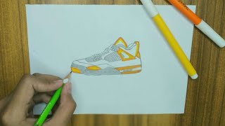How to Draw Jordans Drawing | Easy Jordan Shoe Drawings Step by Step Sketch