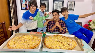 Large Pizza Eating Challenge with Brothers 😍