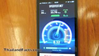 True Move 4G LTE Speed Test in Bangkok Thailand