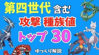 【ポケモンGO】第四世代までの全ポケモン、攻撃種族値 トップ30【ゆっくり解説】