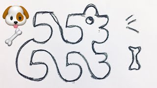 🐕 Dog drawing with number 553#dogvideos#553#art#shorts#numberart#numberdrawing#dogvideos#vidya