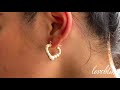 lovebling 10k yellow gold heart shaped bamboo hoop earrings 0.98