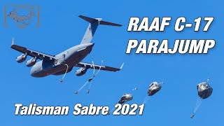 RAAF C-17 Globemaster - AMAZING FOOTAGE of paradrop during Talisman Sabre 21