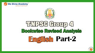 TNPSC Group 4 General English Bookwise Revised Analysis  Part -2  |  We Shine Academy