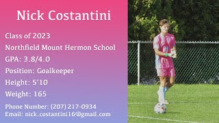 Nick Costantini - Class of 2023 Goalkeeper - Northfield Mount Hermon School